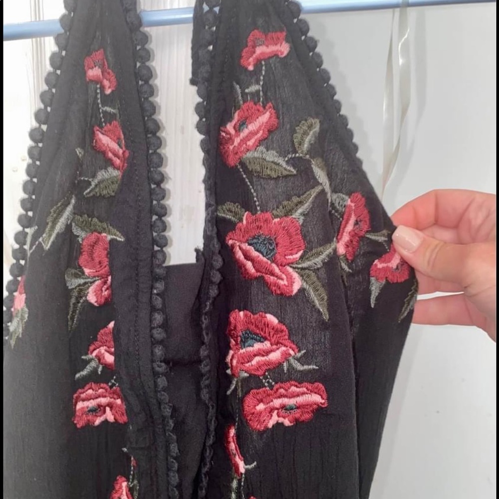 Black romper with floral detail - XS - Picture 6 of 9